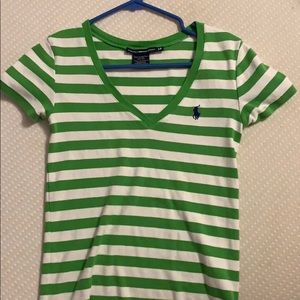 Ralph Lauren Sport green striped top